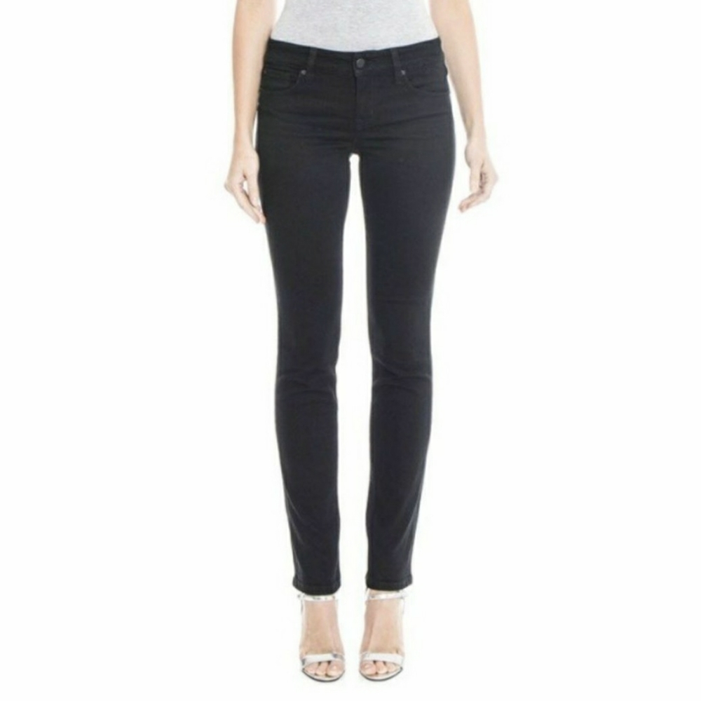 Anthropologie Level 99 Dark Wash Skinny Straight Low Rise Jeans Size 25